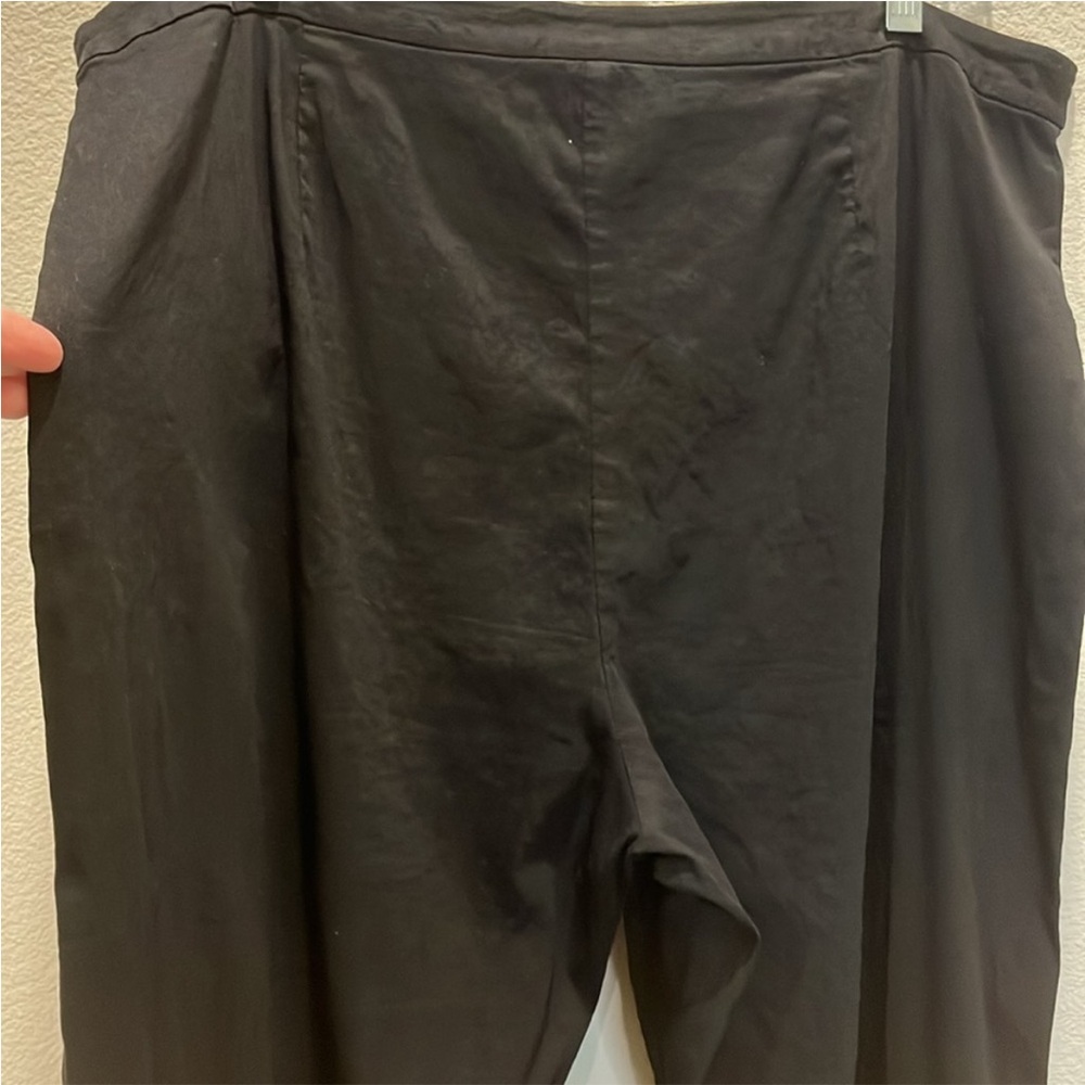 Eileen Fisher Linen Black Straight Leg Pants - Picture 6 of 11